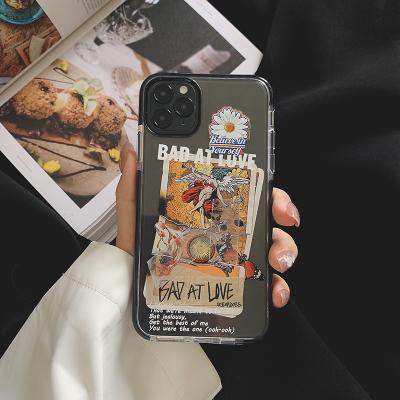 China Anti-fall Fashion Brand Personality Cell Phone Case Suitable For iPhone 12 Retro Graffiti Carol Transparent Phone Case for sale