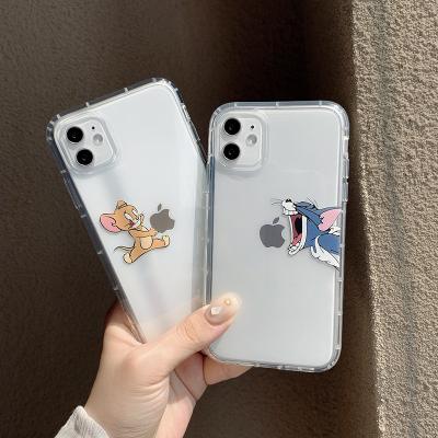 China 2021 new Anti-fall Tom design and jerry style for women man phone cover case cute cartoon phone case for iphone 11 12 max for sale