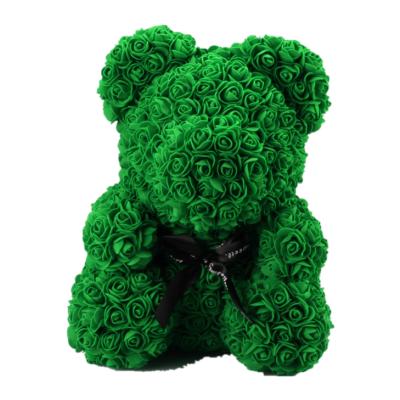 China Large Teddy Bear Foam 23cm/35cm/60cm PE Bear Roses Valentine's Day Gift Foam Rose Teddy Bear With Heart for sale