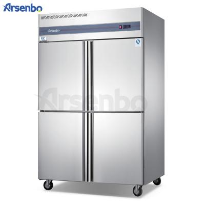 China Eco-friendly Double-temperature full stainless steel kitchen refrigerator and freezer with high efficient ventilation system for sale