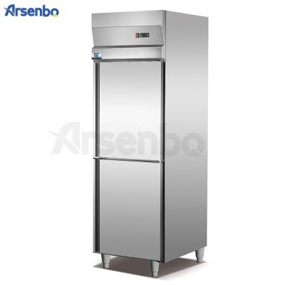 China Double-temperature Arsenbo 2-Door Stainless Steel Fridge Freezer Commercial Luxury Upright Refrigerator For Hotel Restaurant Kitchen for sale