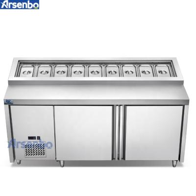 China Freestanding Frost Arsenbo Undercounter Pizza Freezers Refrigerator Workbench Prep Table Sandwich Customizable Worktable for sale