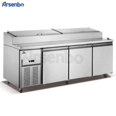 China Single-temperature customized 304 stainless steel commercial refrigerator pizza work table witch CE certificate for sale