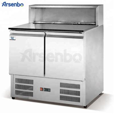 China Single-temperature salad worktable cycle air-cooling type refrigerator 180L/320L/420L/240L/250L for sale