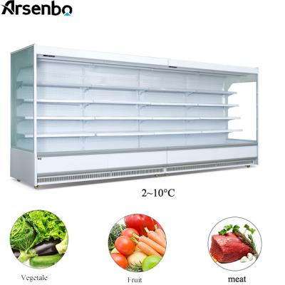 China Double-temperature Commercial Supermarket Multideck Front Chiller Air Curtain Refrigerator Open Slot Compressor Air Curtain for sale