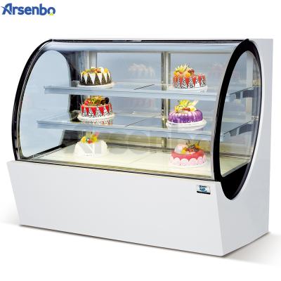 China High-quality Double-temperature Arsenbo Bakery Counter Cake Bread Display Cabinet Display Refrigerator Glass Showcase For Dessert for sale