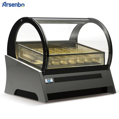 China Portable Double-temperature Countertop Mini Ice Cream Small Display Freezer Showcase For Sale for sale