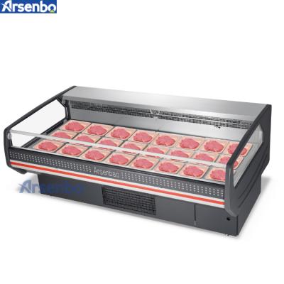 China New Single-temperature Arsenbo Style Stainless Steel Display Deli Refrigerator Meat Cooling Open Showcase for sale