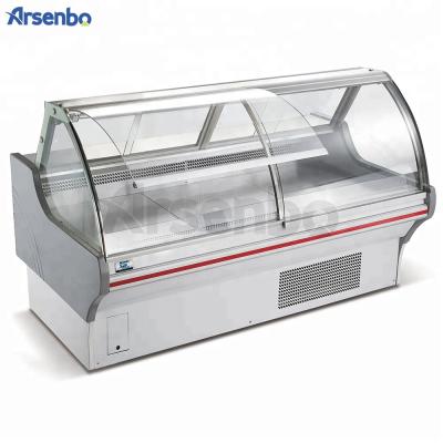 China Double-temperature commercial deli refrigerator meat refrigeration equipment display case refrigerator counter for butcher shop for sale