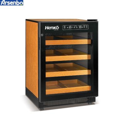 China Hotel Arsenbo Electronic Compressor Cabinet Cigar Humidor Cooling Solid Wood Cooler Humidifier with Large Capacity Cigar Fridge for sale