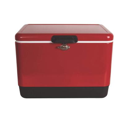 China Viable Hot Sale Packing Retro Outdoor Metal Ice Cooler Metal Beer Box for sale