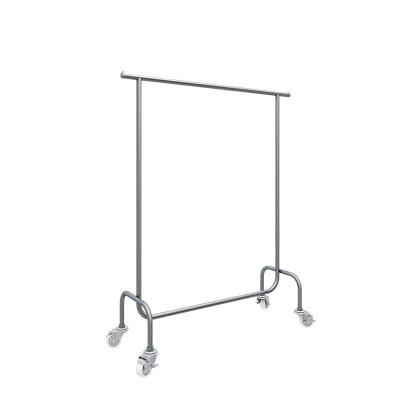 China New Chinese Style Pipe Design Heavy Duty Pipeline Clothing Rack With Wheels for sale