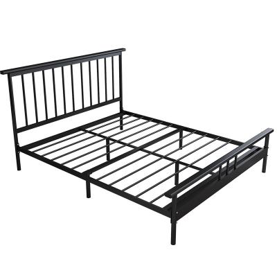 China The other modern minimalist rental bed 1.2 1.5 piece iron gold single bed 1.8 M Iron Frame Steel double bed for sale