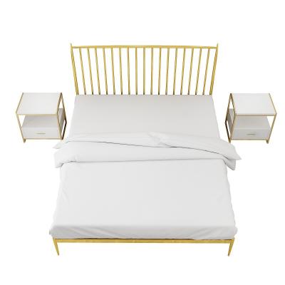 China Other Nordic postmodern iron 1.5 double iron rental bed GUEST ROOM style bed 1.8 iron single bed for sale