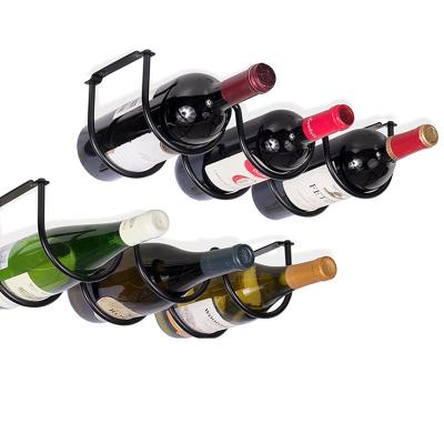 China Stackable Freestanding Wine Rack Metal Wine Racks Countertop Bottle Storage Rack For Kitchen Office Cabinet for sale