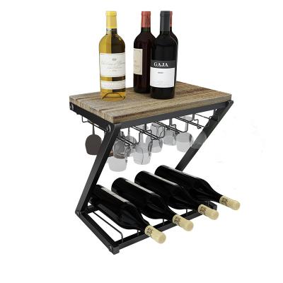 China Other Unique Home Decoration Wall Hanging Metal Wine Rack Beer Bottle Rack for sale