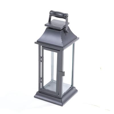 China Retro Chinese Style Home Minimalist Glass Outdoor Courtyard Decoration Storm Lantern Floor-standing Chandelier for sale