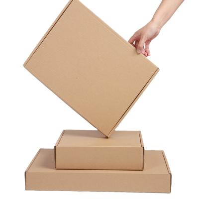 China Recyclable IN STANDARD Mail Packing Mail Corrugated Cardboard Kraft Mailer Mailing Box with Custom Stickers for sale