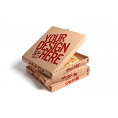 China Brown Recyclable Corrugated Paper Pizza Delivery Packaging Box for sale