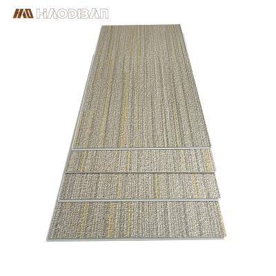 China Contemporary Noise Reduction 4mm 8mm Carpet Grain Stone Powder Vinyl Tile SPC Plastic Composite Flooring With Ixpe Eva Backing for sale