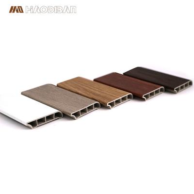 China Minimalist Flame Retardant Rigid Flooring Accessory 50 60 80 90 100 PVC SPC Skirting Board For Residences Hotels Malls for sale