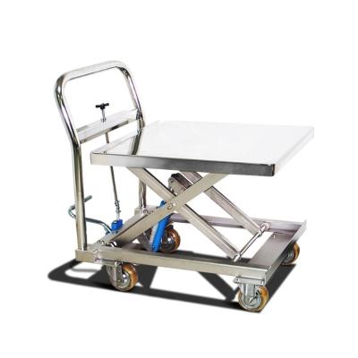 China Garment Shops International Industry Standards Portable Hydraulic Scissor Trolley Lift Trolley for sale