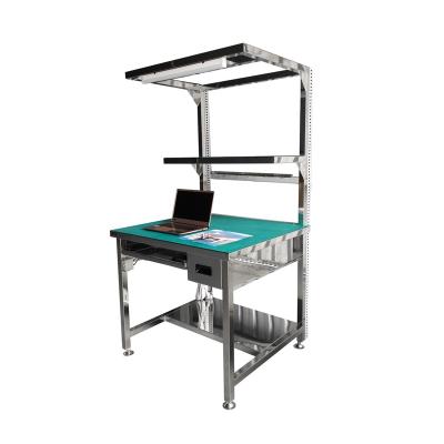 China Stainless Steel Industrial Work Table With Top Shelf For Lab for sale