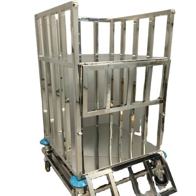 China Clean Room Wafer Cassette Transport Stainless Steel Cart for sale