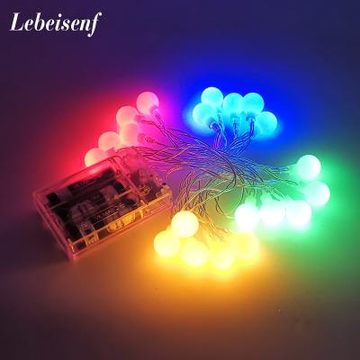 China AA Battery LED Ball String Lights Christmas Fairy Garland 2m 3m Ball Powered Battery Operated Christmas Garland Wedding Christmas Decoration for sale