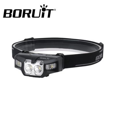 China Boruit B30 Mini Head Lamp Red Light 10W USB Current Rechargeable Torch Sensor Switch LED Headlight for Running for sale