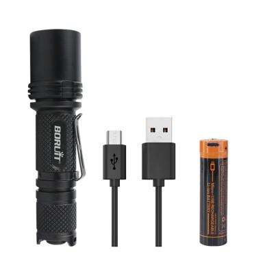 China BORUiT BC07 Rotating Focus Camping Flashlight Tactical Torch 750 Lumens With 18650 Battery for sale