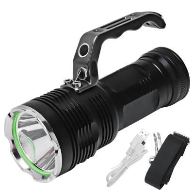 China High Power 2000 Lumen Camping XHP50 Led Flash Light , Rechargeable Powerful Handheld Led Spotlight for sale