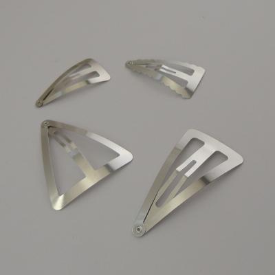 China Fashion 5.0cm 6.0cm 7.0cm Large Geometric Triangle Metal Snap Clips For DIY Women's Side Hairpins for sale