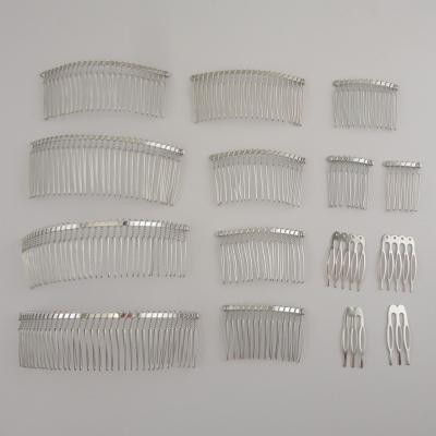 China Lead Free Metal Twisted Hair Combs Nickel Free Hair Claws Various Styles Wire Hair Combs For Wedding Handmade Bridal Veil Comb for sale