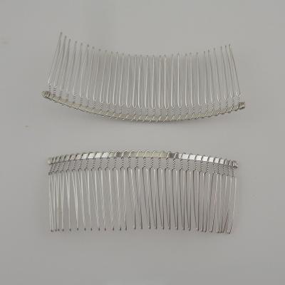 China Single Lead Free Nickel Silver 30teeth Metal Hair Combs For Veil Clips Wire Side Handmade Bridal Combs Twisted Comb for sale