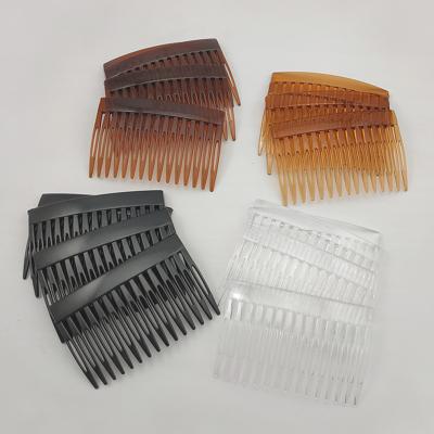 China Single Comb Accessories For DIY 4.6cm*7.0cm 2.7 Inch 15teeth Flat Bars Plain Plastic Side Combs For DIY Bridal Wedding Veil Combs for sale