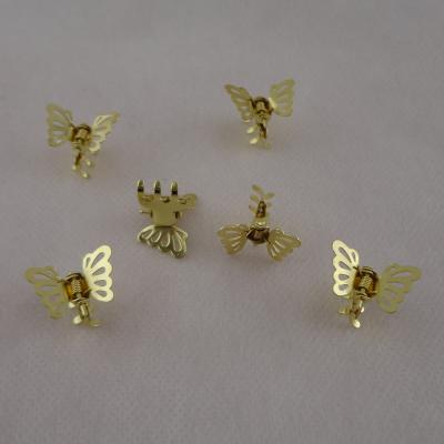 China 50PCS/bags 2.0cm Butterfly Metal Hair Claw Clips Girls Gold Lead Free Kids Hairpins Filigree Jaw Side Clamps for sale