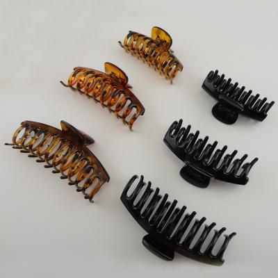 China Large 9.0cm 11.0cm 13.0cm Lead Free Black Plastic Hair Claw Clips For Holding Ponytails Large Leopard Brown Plastic Hair Clamps for sale