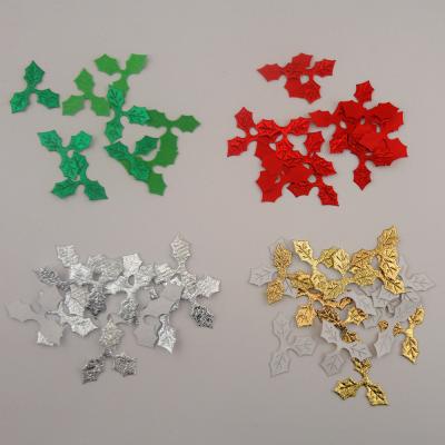 China Christmas Holly Leaves 400pcs/Bag 3.5cm 5.0cm Christmas Decorations and Embellishment for Christmas Tree Stocking Christmas Cards Decorations for sale