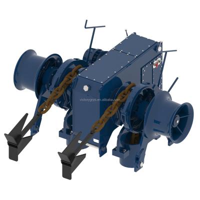 China Steel CCS, ABS, LR, BV, GL, Class Certificated Grooved Hydraulic Electric Drum Trawl Windlass Anchor Winch for sale