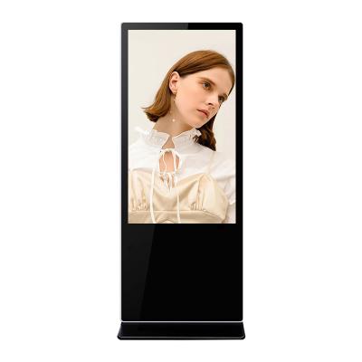 China Customized Indoor 55 Inch Floor Stand Touch Screen Advertising Player Available 65 Inch WiFi Digital Signage for sale