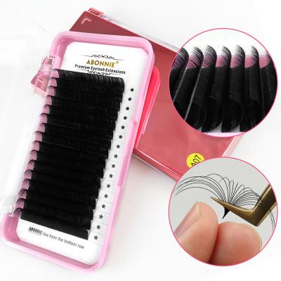 China Abonnie Private Label Dual Density Cashmere Loop Eyelash Extension Trays Natural Silk Matte Volume 8-25mm Black Siberian Long Eyelash Extensions for sale