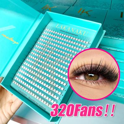 China Abonnie Long Natural Short Stem Promade Eye Lashes 3D 4D 5D 6D 7D 8D 12D 10D 14D Premade Volume Fans Eyelash Extension for sale