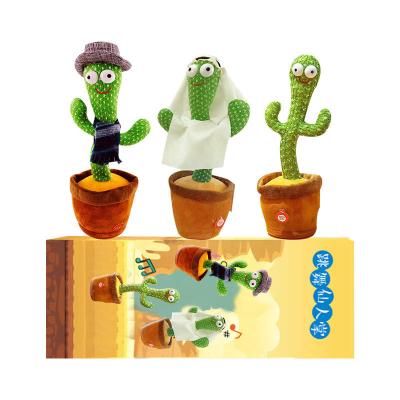 China Cactus Electronic Singing Plush Tiktok Dancing Recording Lighting Twist Cactus Plush Toy For Kids for sale