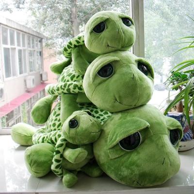 China Wholesale 20cm Stuffed Animal Toys Big Eyes Green Tortoise Decor Plush Toy Green Turtle Home Pillow for sale