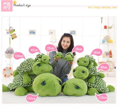 China Custom 20cm Plush Toy Toys Big Eyes Green Turtle Decor Stuffed Animal Green Turtle Home Pillow for sale