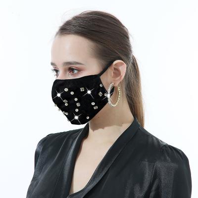 China New Fashion Trendy Autumn And Winter Warm Pearl Party Washable And Reusable Dust Mask For Christmas Gift for sale