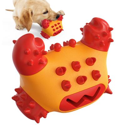 China Durable Multi Colors Crab Shape Teeth Cleaning Dog Toys Squeaky Natural Rubber Durable Dog Chew Toy for sale