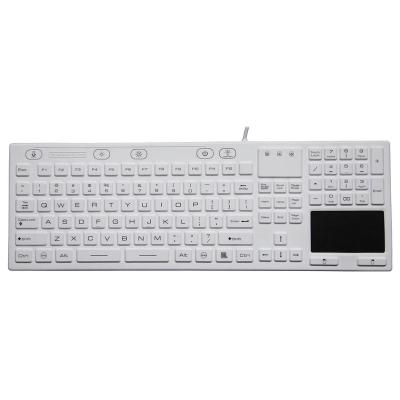 China Industrial Numeric Keypad Silicone Keyboard with Low Profile Keys and Backlit Touchpad for sale