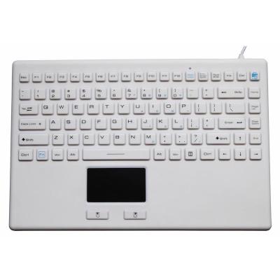 China Plug & Play White Rugged Medical Hygienic USB Keyboards With Touchpad for sale